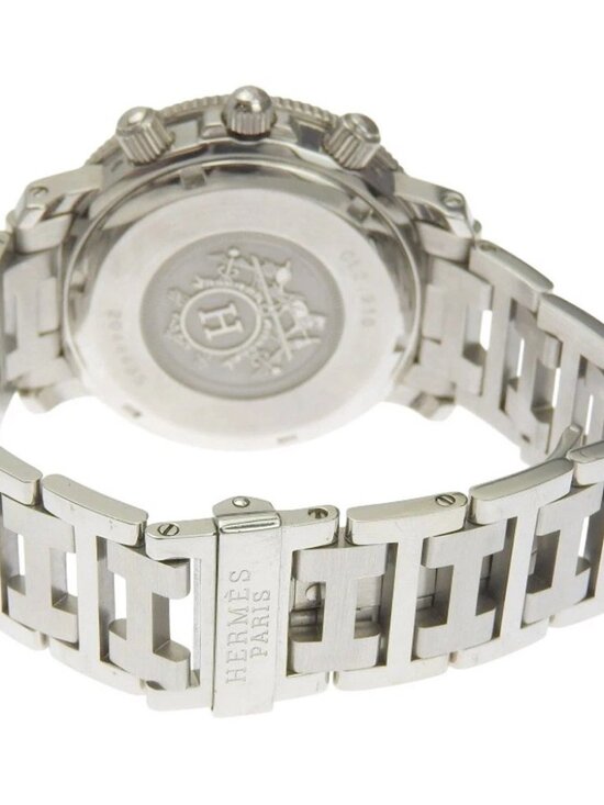 HERMES Clipper Watches CL2.910 blackDial Stainless Steel Quartz Chronograp... main image 8